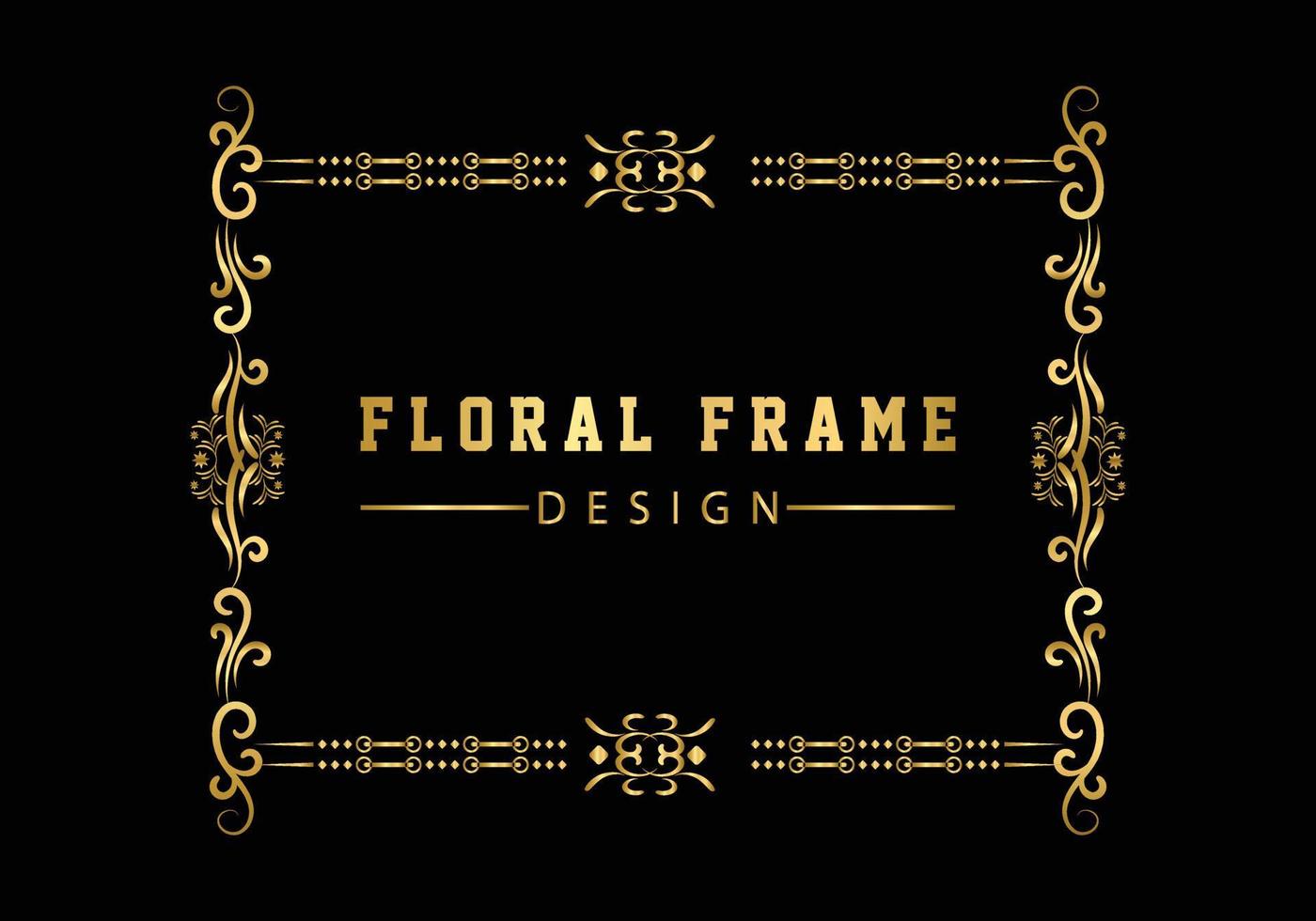 vector libre de diseño de marco floral dorado decorativo elegante