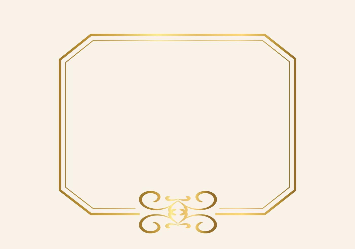 Golden double frame Vintage style design vector