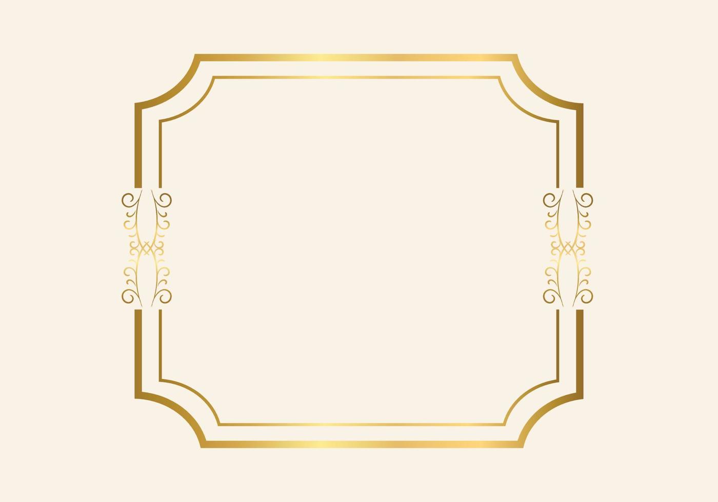 Golden double frame Vintage style design vector