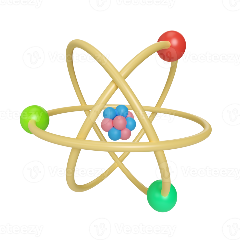 Symbol für Atom-3D-Illustration png