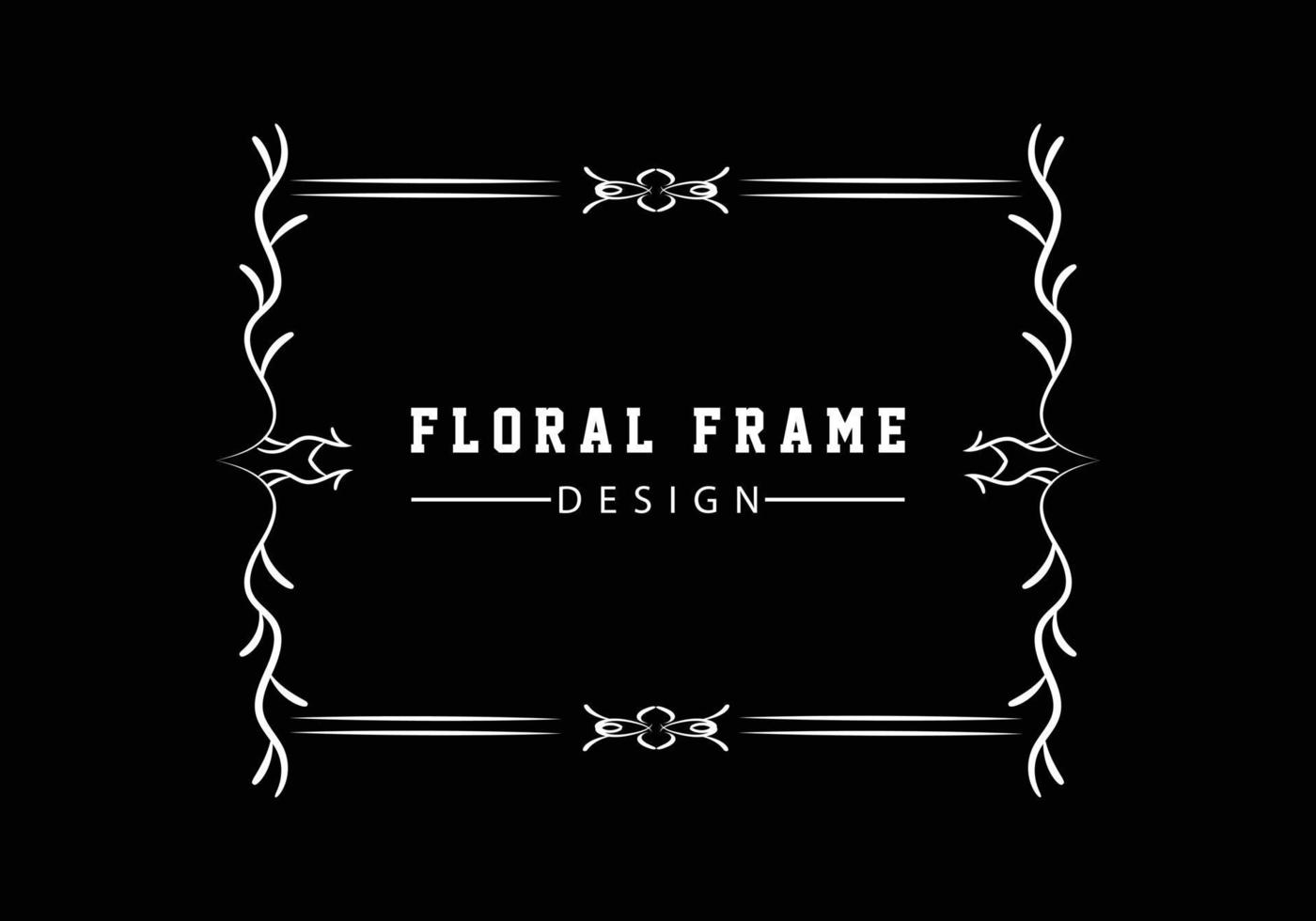 Elegant decorative black floral frame design vector