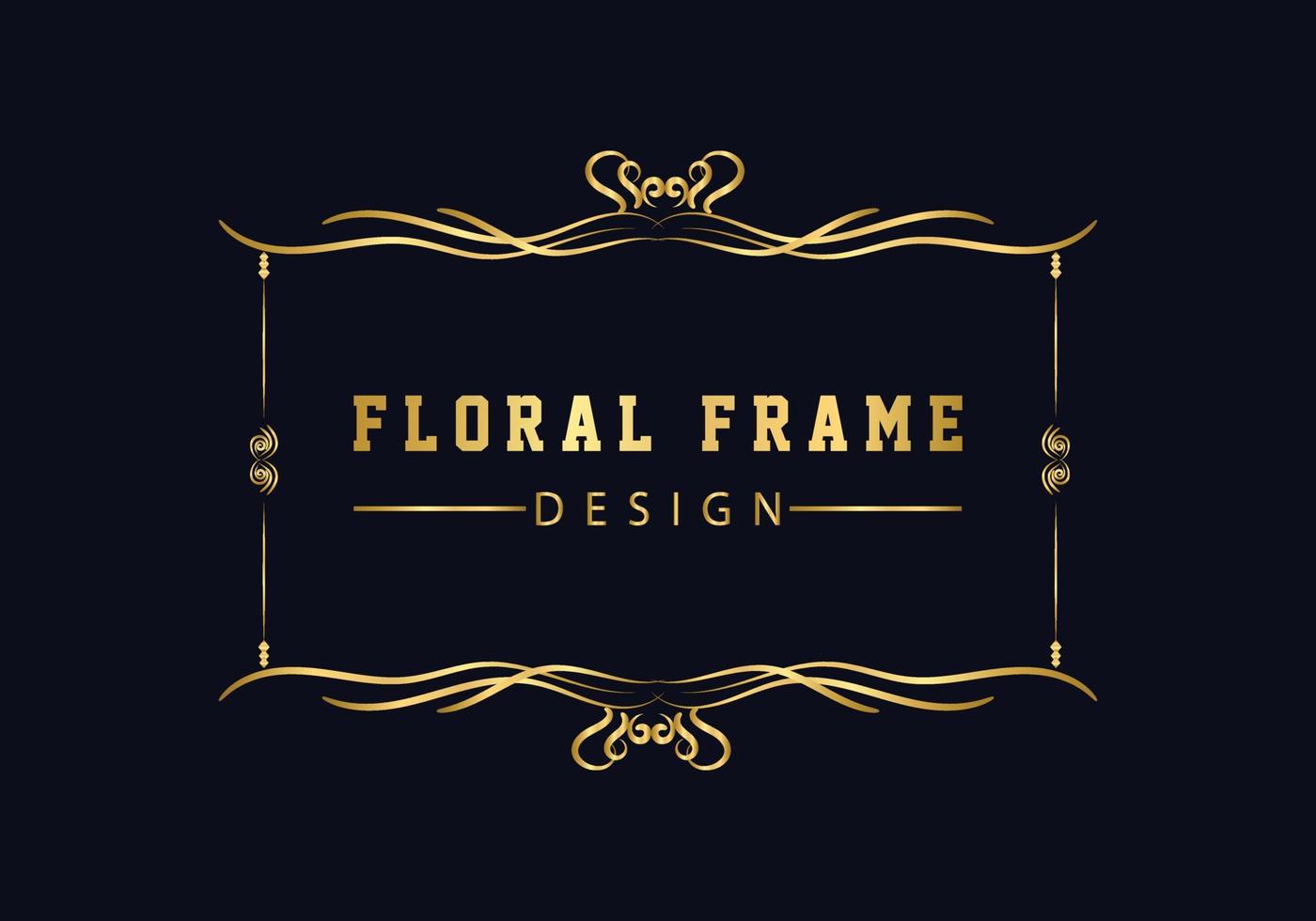 Elegant decorative golden floral frame design free vector