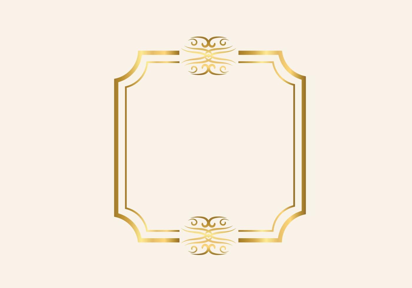 Golden double frame Vintage style design vector