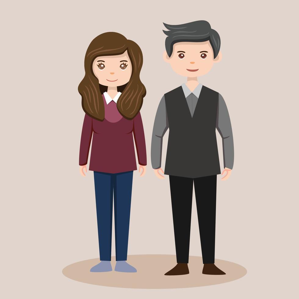 couple avatar, couple character, couple cartoon vector