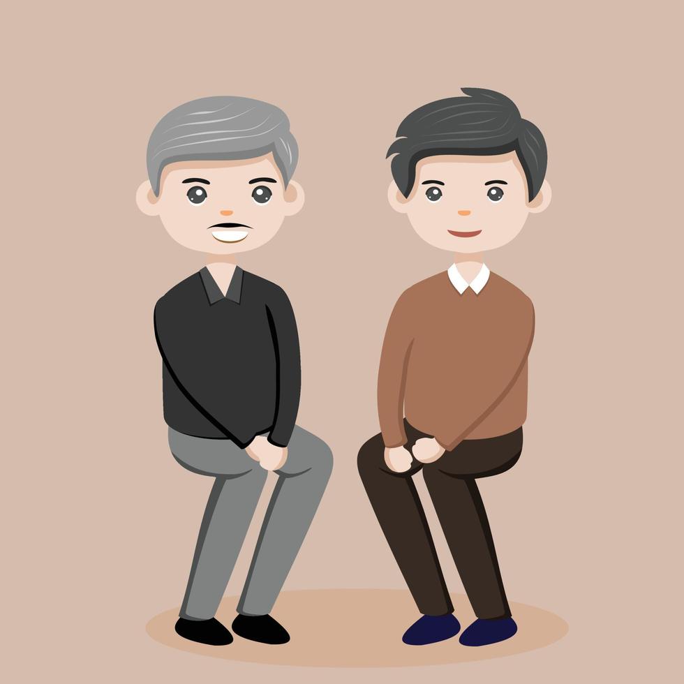 avatar de pareja, personaje de pareja, caricatura de pareja, padre, papá vector