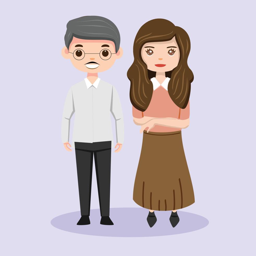 avatar de pareja, personaje de pareja, caricatura de pareja vector