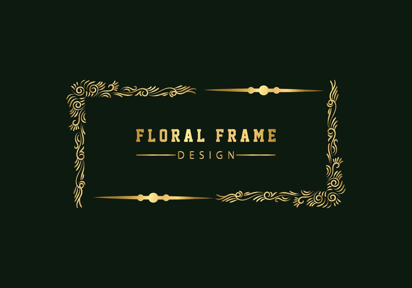 golden decorative floral luxury frame. Floral retro pattern. vector