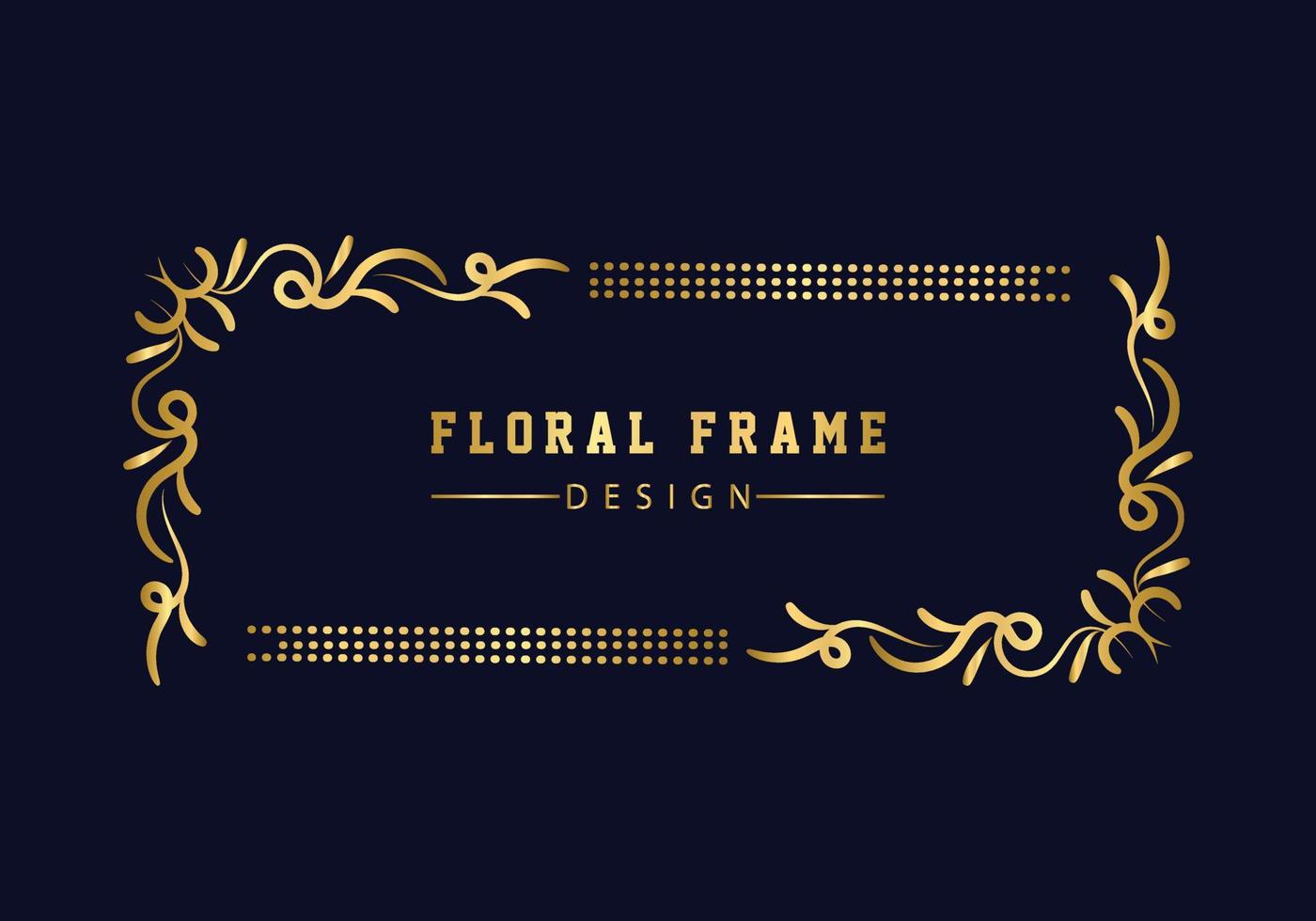 golden decorative floral luxury frame. Floral retro pattern. vector