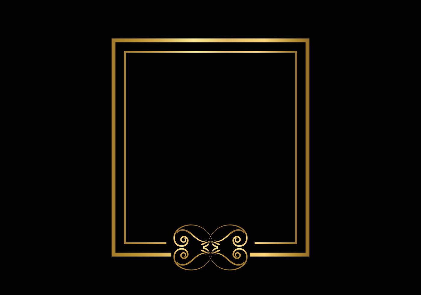 Golden double frame Vintage style design vector