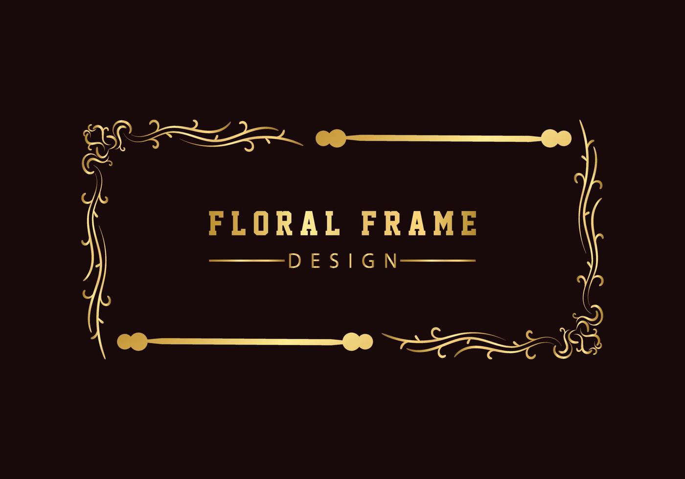 golden decorative floral luxury frame. Floral retro pattern. vector