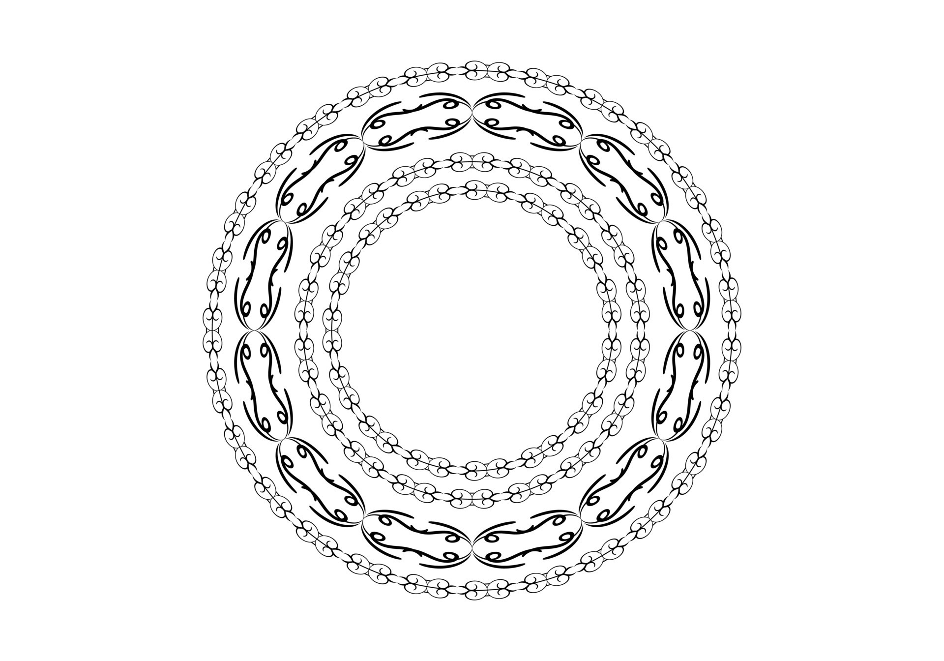 Decoration and ornaments elements set on white background. Floral