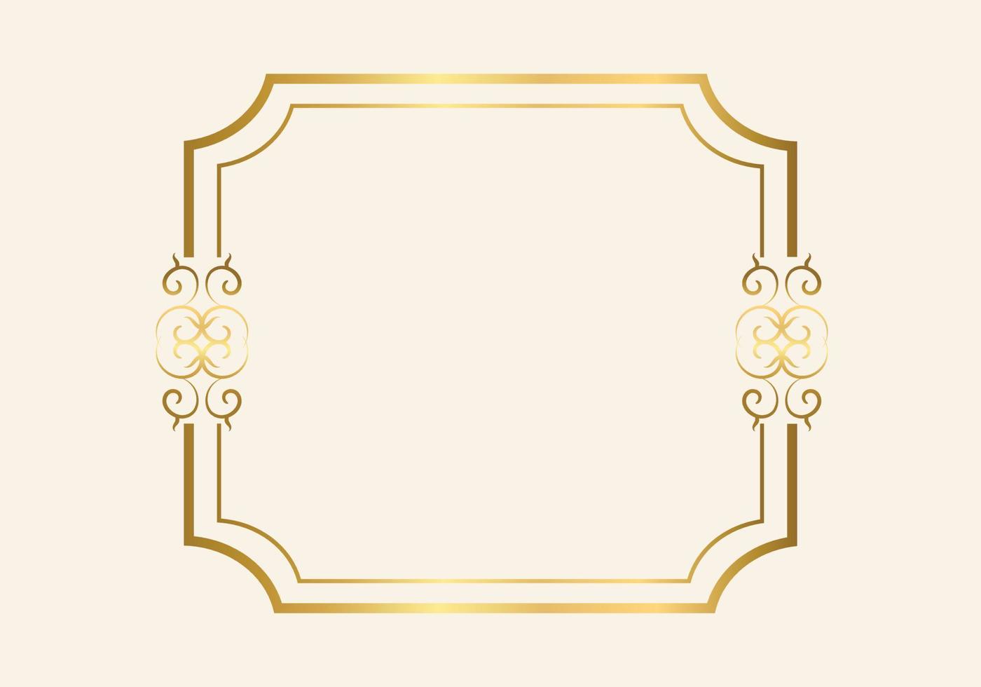 Golden double frame Vintage style design vector