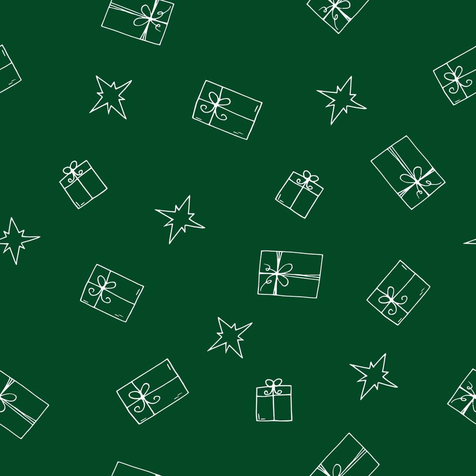 christmas and new year seamless pattern. hand drawn illustration in doodle style. vector
