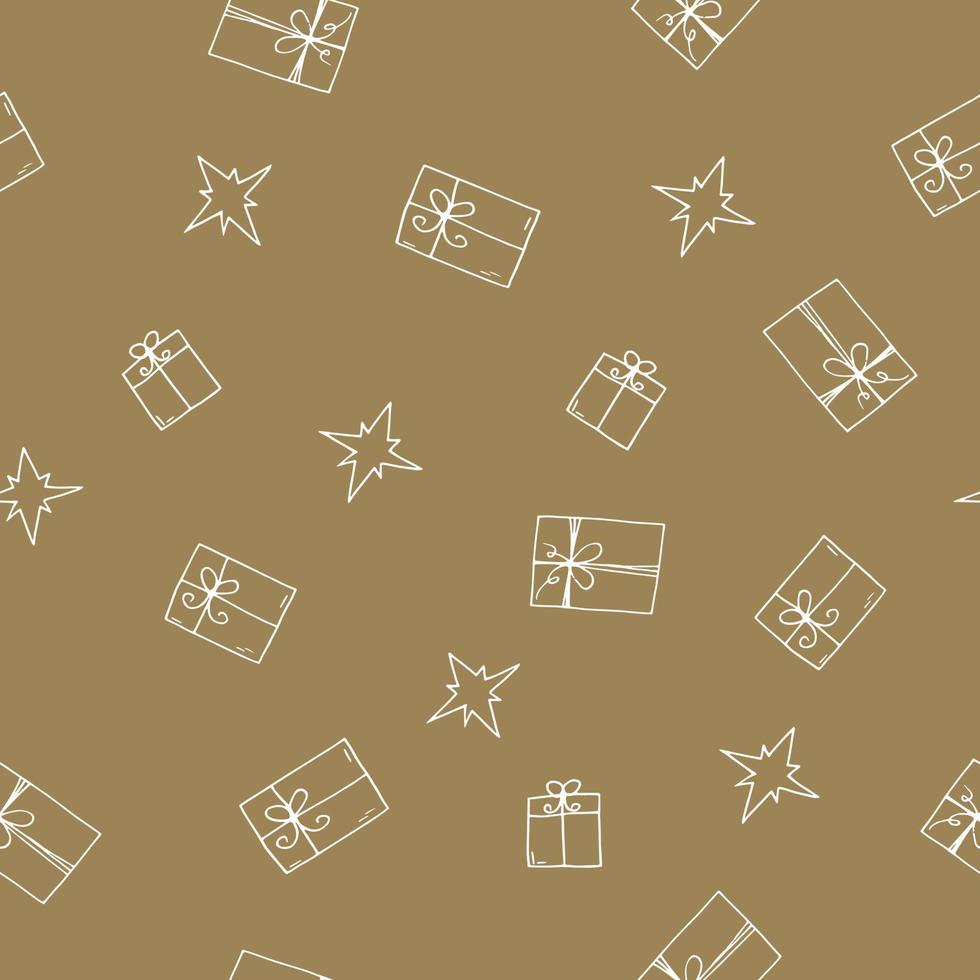 christmas and new year seamless pattern. hand drawn illustration in doodle style. vector
