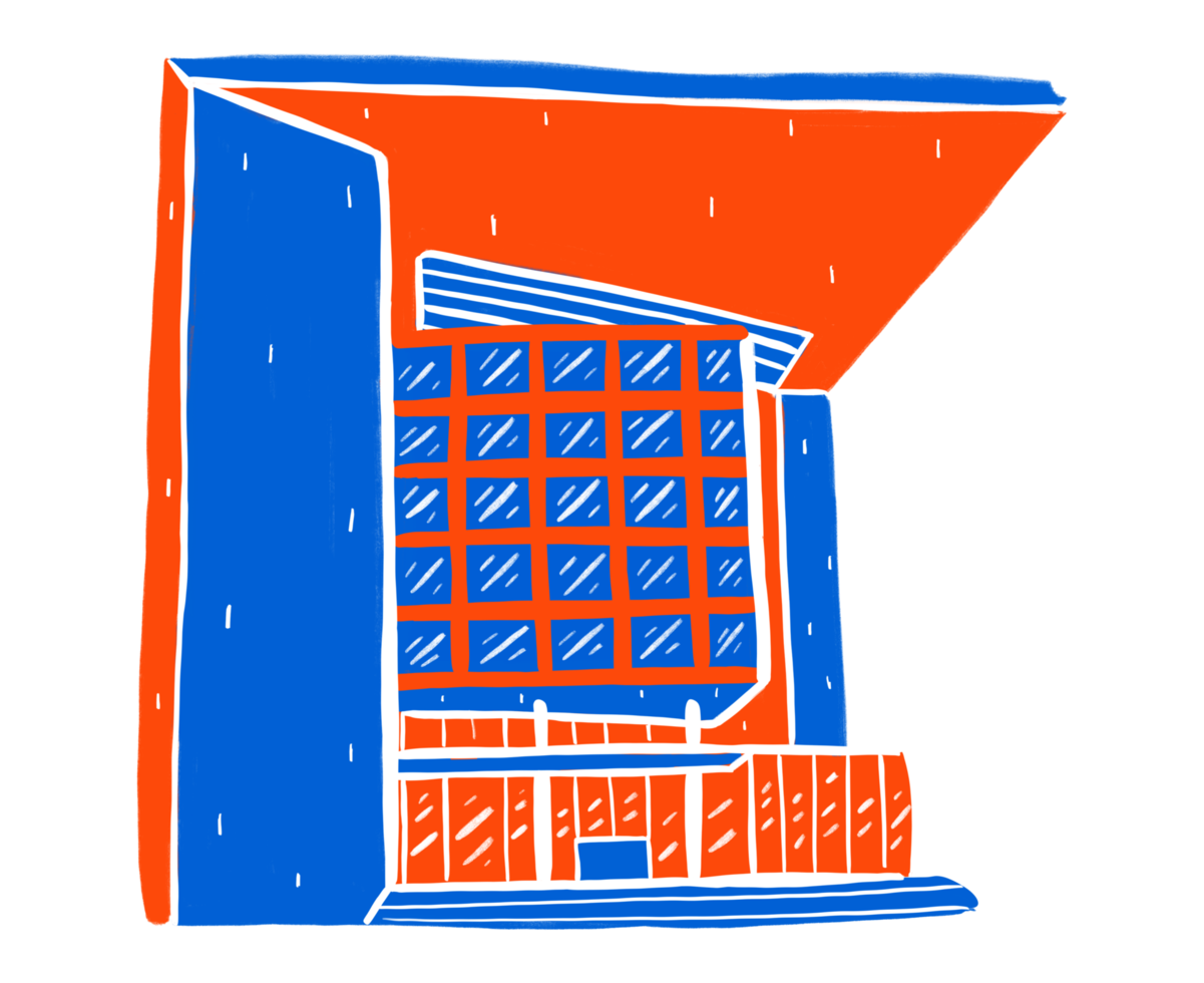 Amsterdam Central Library in flat design style png