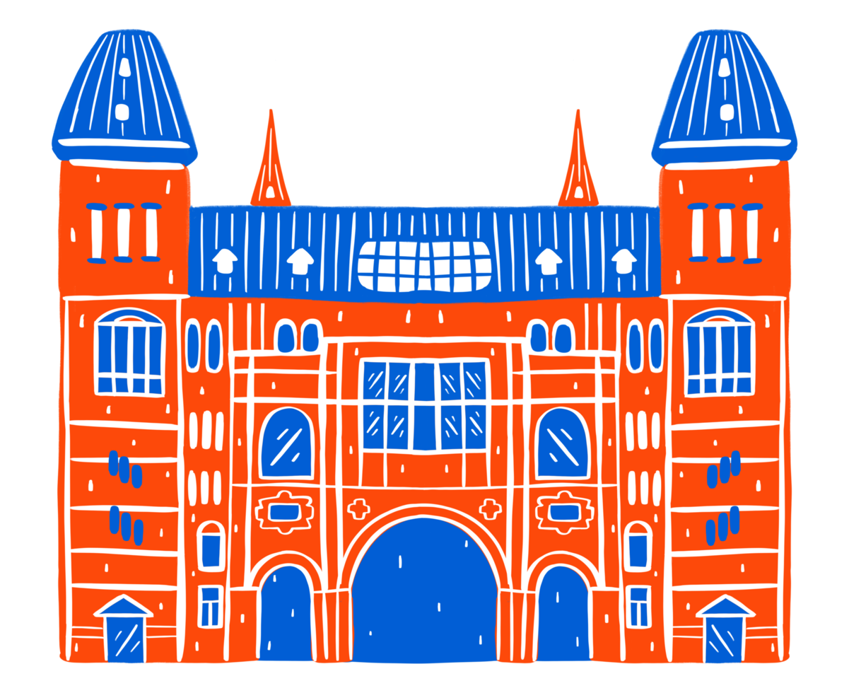 rijksmuseum en estilo de diseño plano png