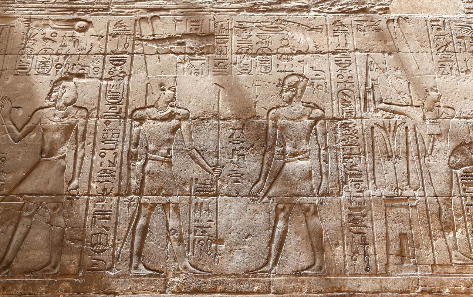 Egyptian Hieroglyphs in Luxor Temple, Luxor, Egypt photo
