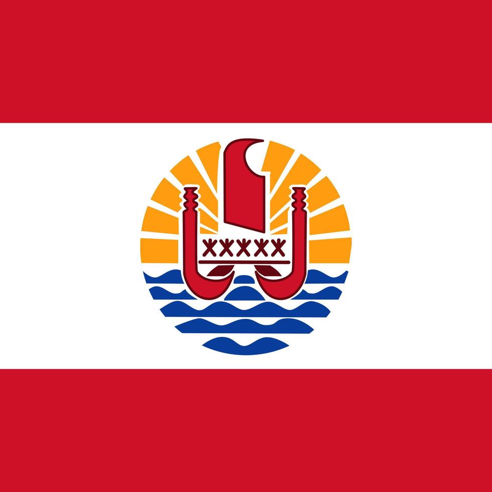 French Polynesia flag, official colors. Vector illustration.
