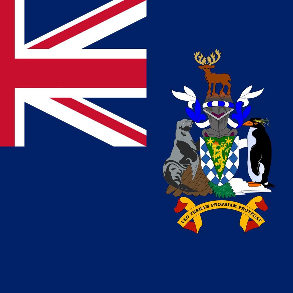 South Georgia and the South Sandwich Islands flag, official colors. Vector illustration.