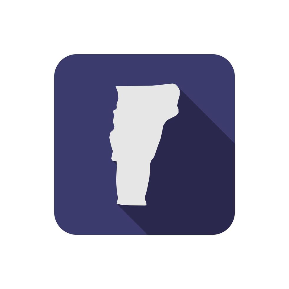Vermont state map square with long shadow vector