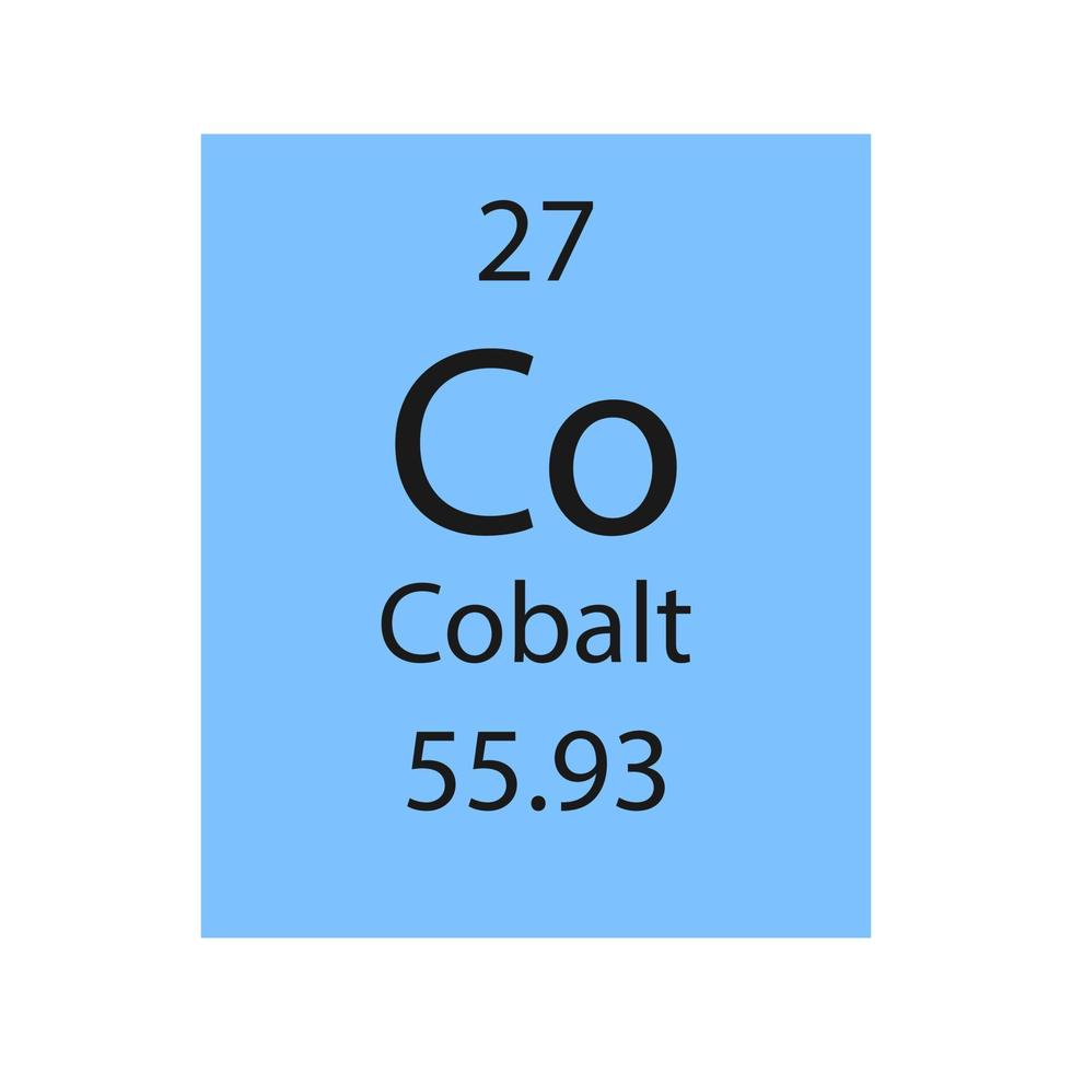 Cobalt symbol. Chemical element of the periodic table. Vector illustration.