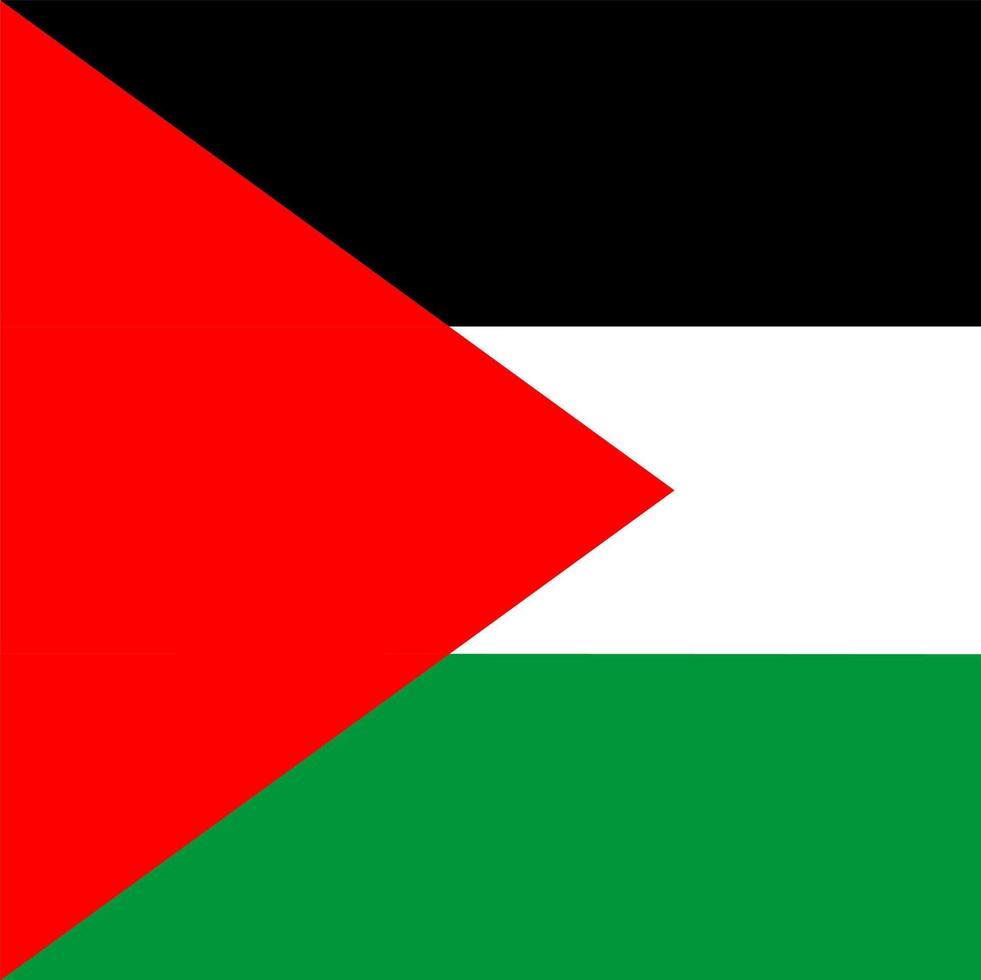 Palestine flag, official colors. Vector illustration.