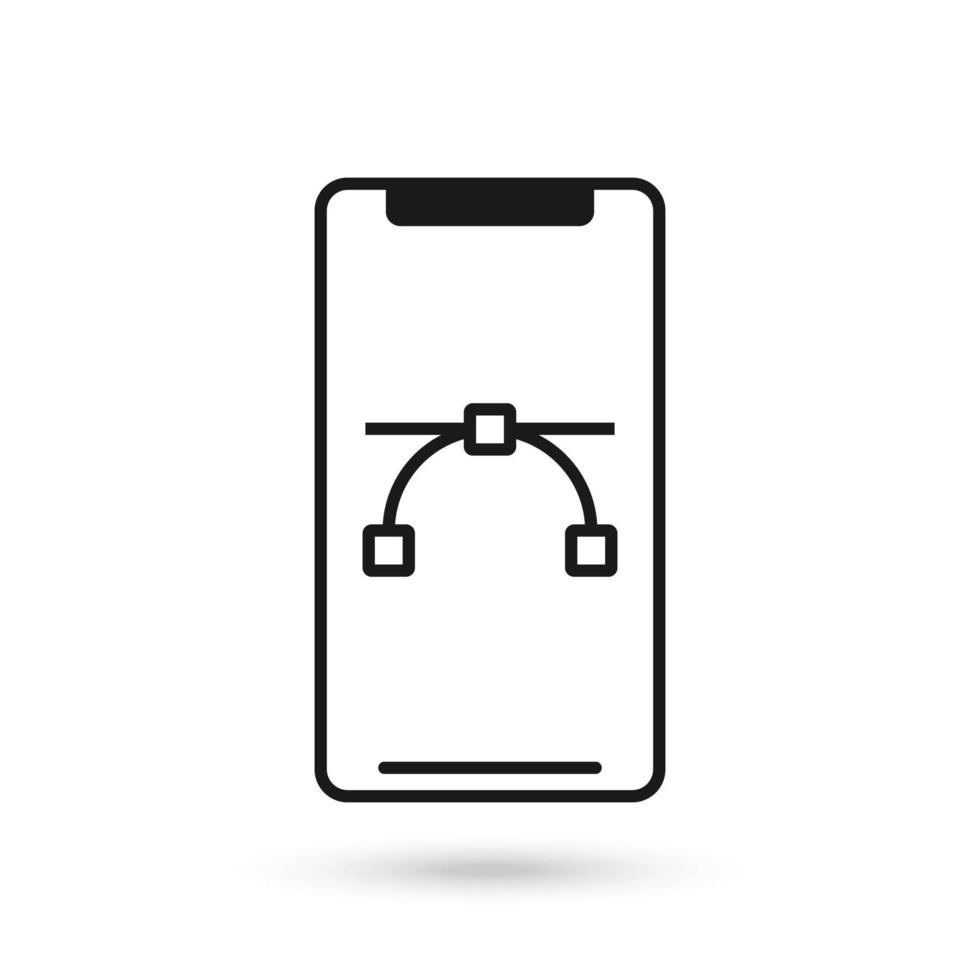 Mobile phone flat design with vector sign.