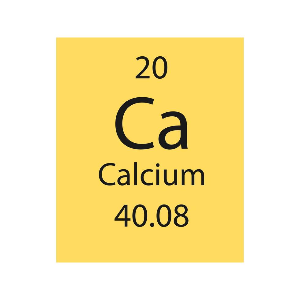 Calcium symbol. Chemical element of the periodic table. Vector illustration.