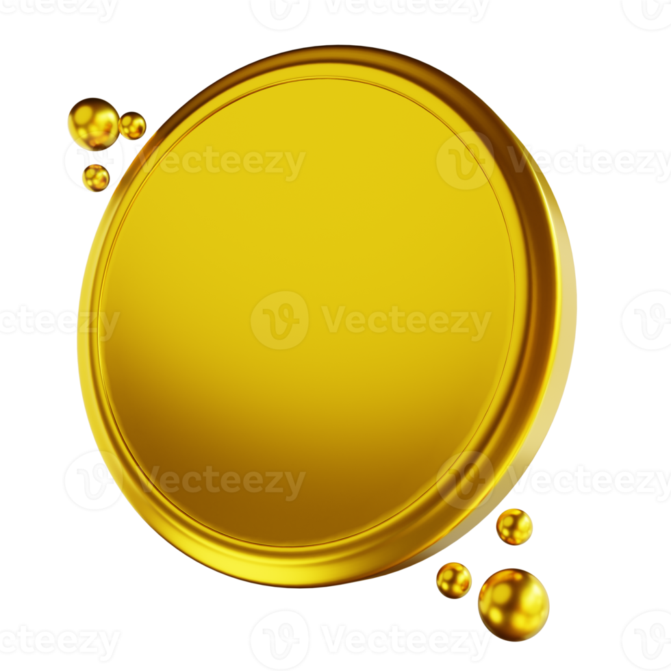 3D illustration golden common coin png