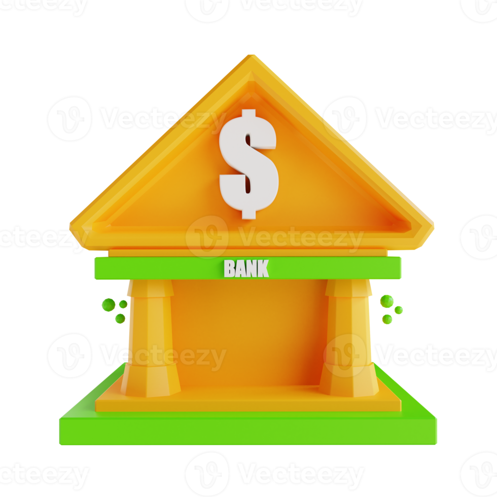 3D illustration low poly banking png