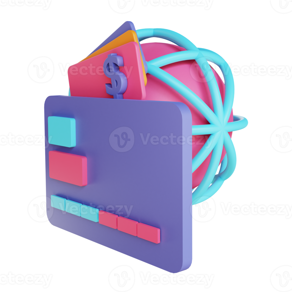 3D illustration internet payment png