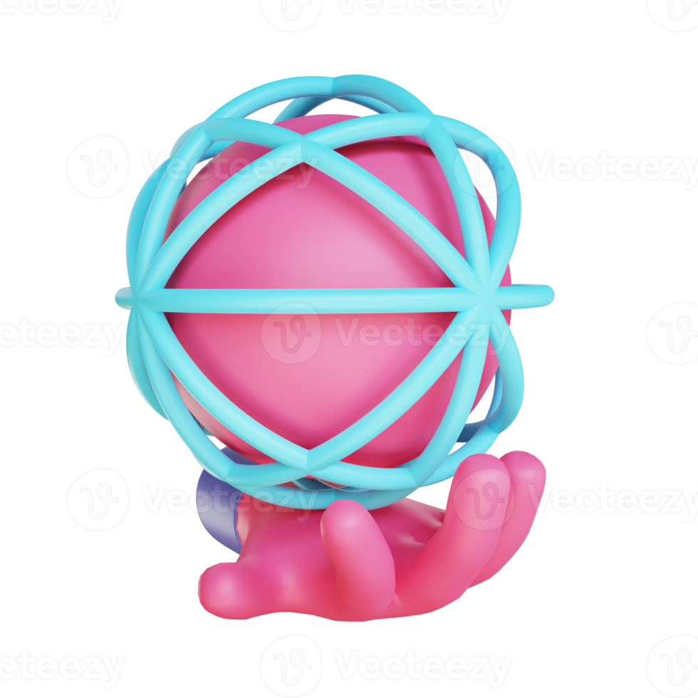 3D illustration hand and payment service png