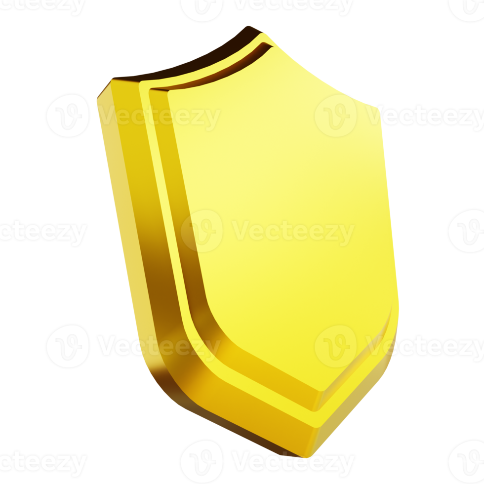 3D illustration golden security png