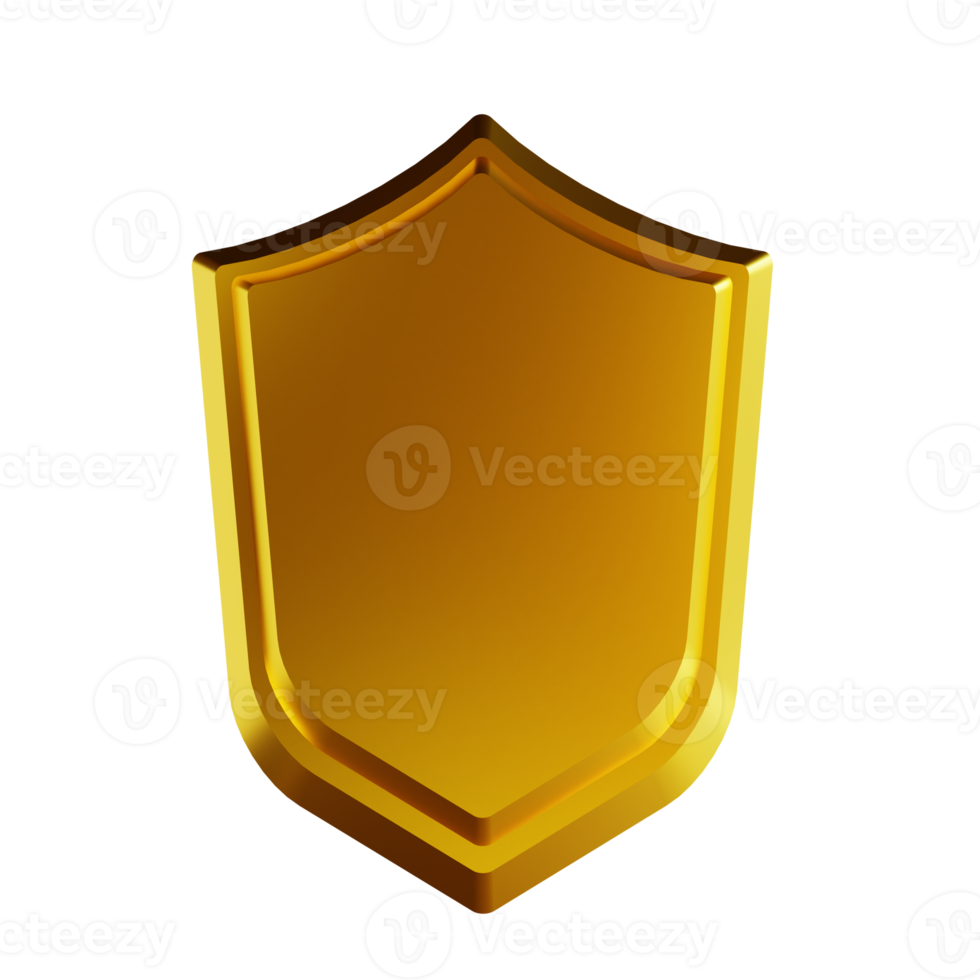 3D illustration golden security png