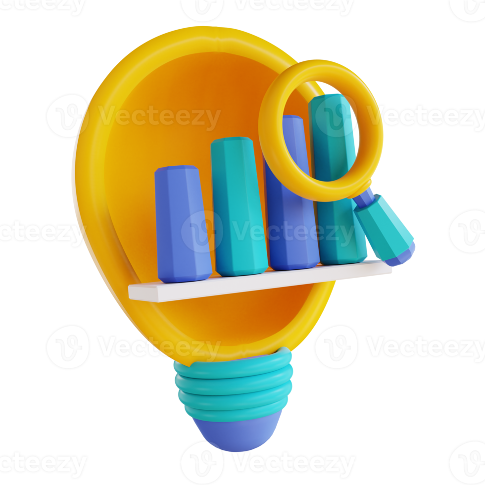 3D illustration idea analysis png