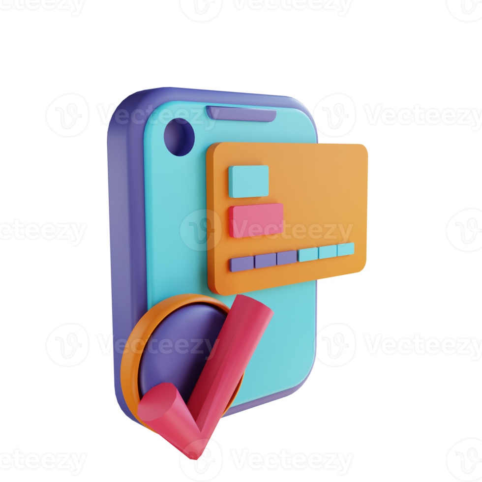 3D illustration online payment png