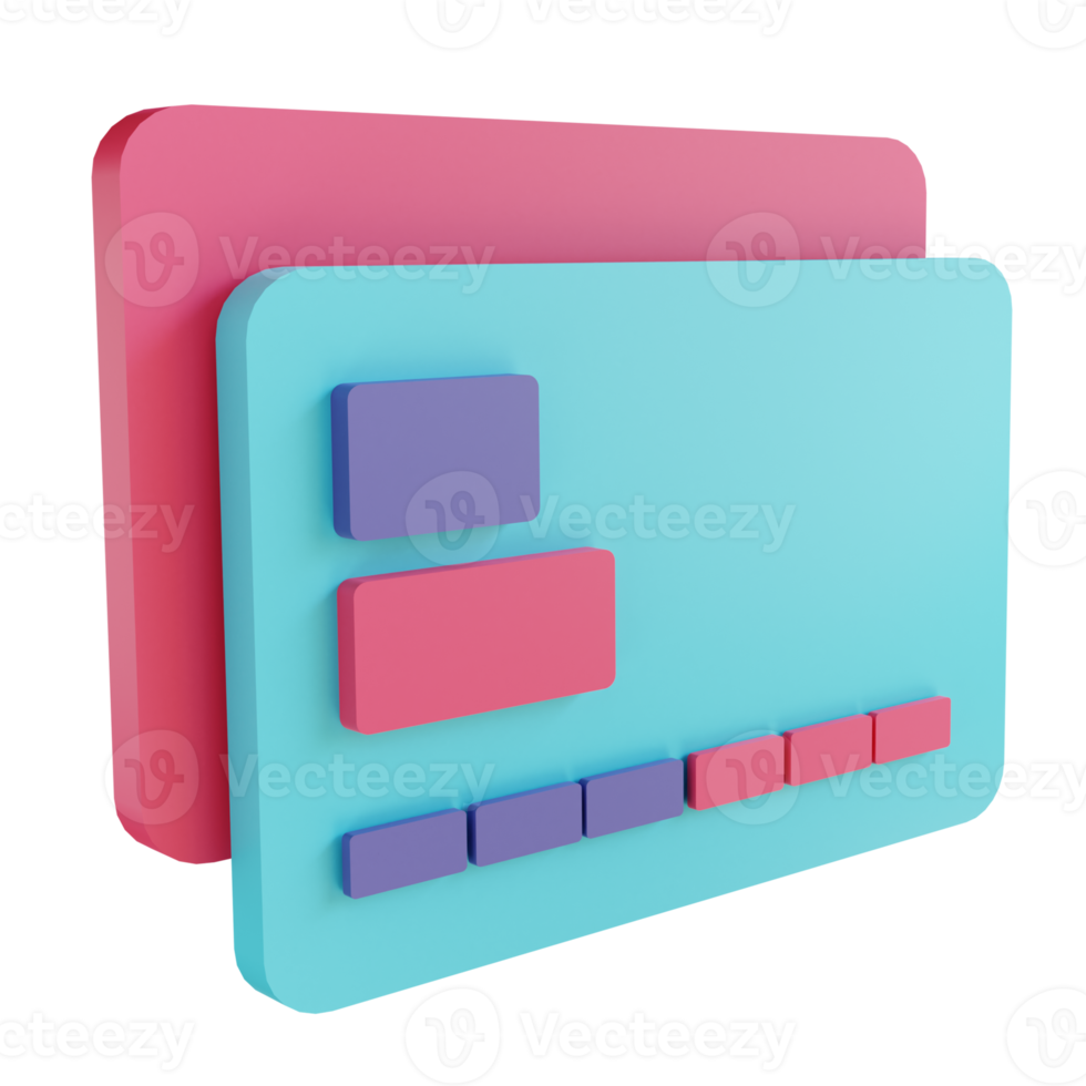 3D illustration credit card png