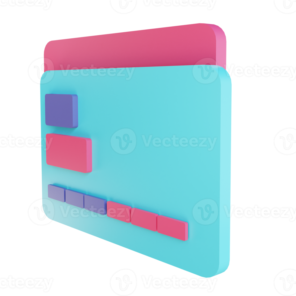 3D illustration credit card png