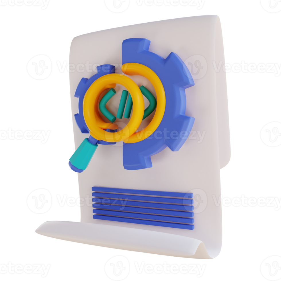 3D illustration search code png