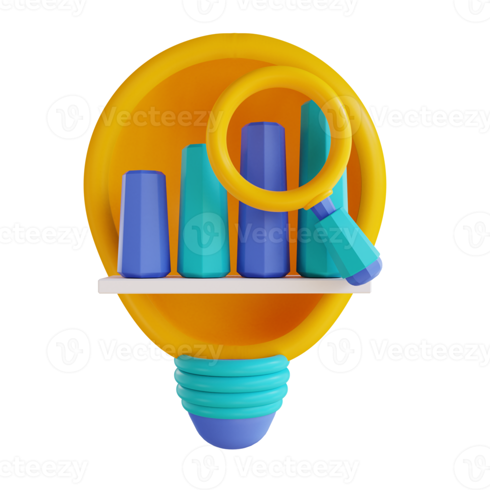 3D illustration idea analysis png