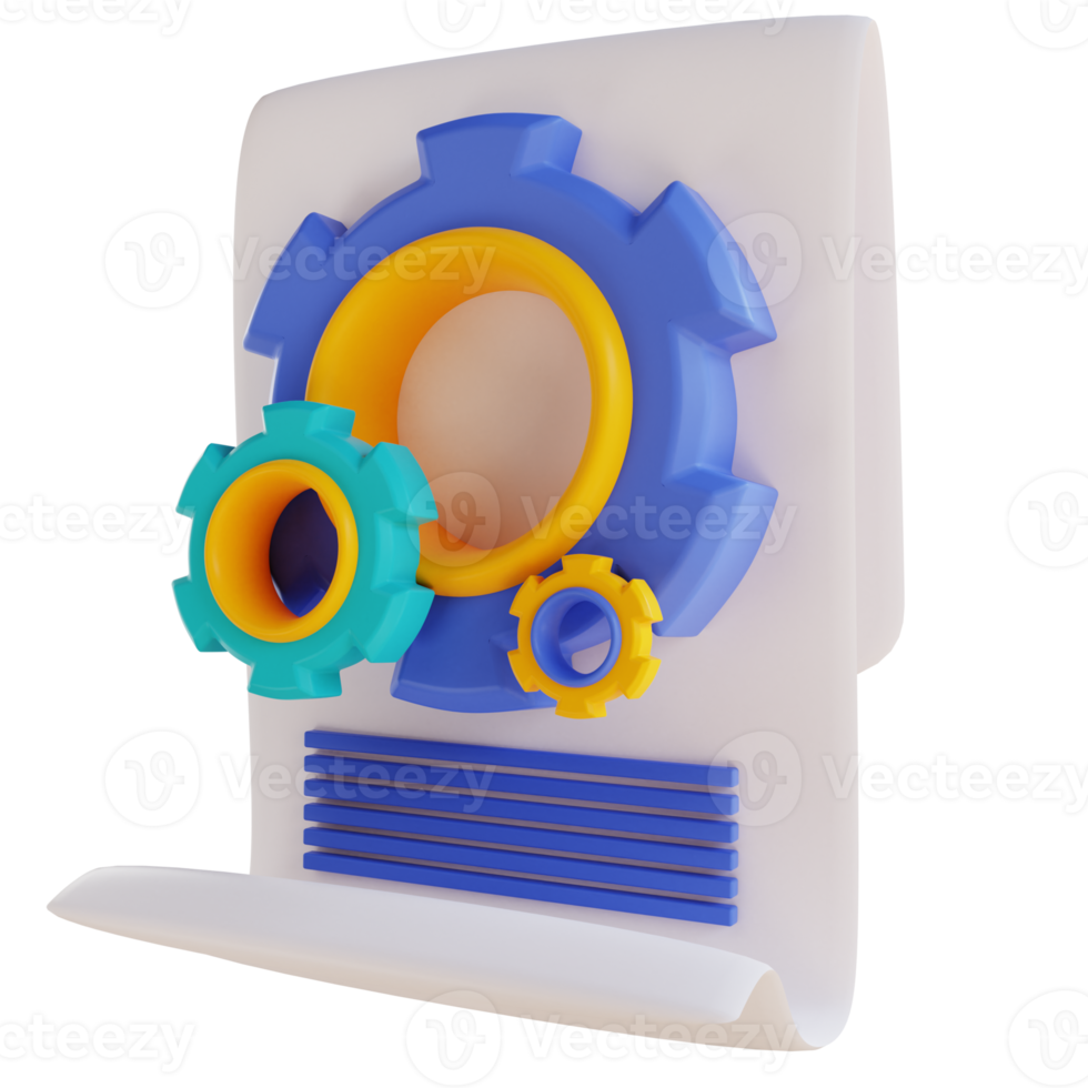 3D illustration code document png