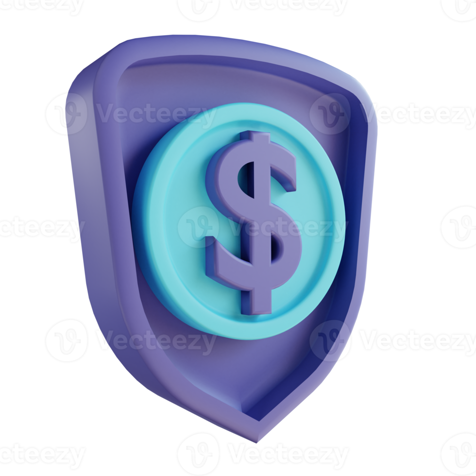 3D illustration coin protection png