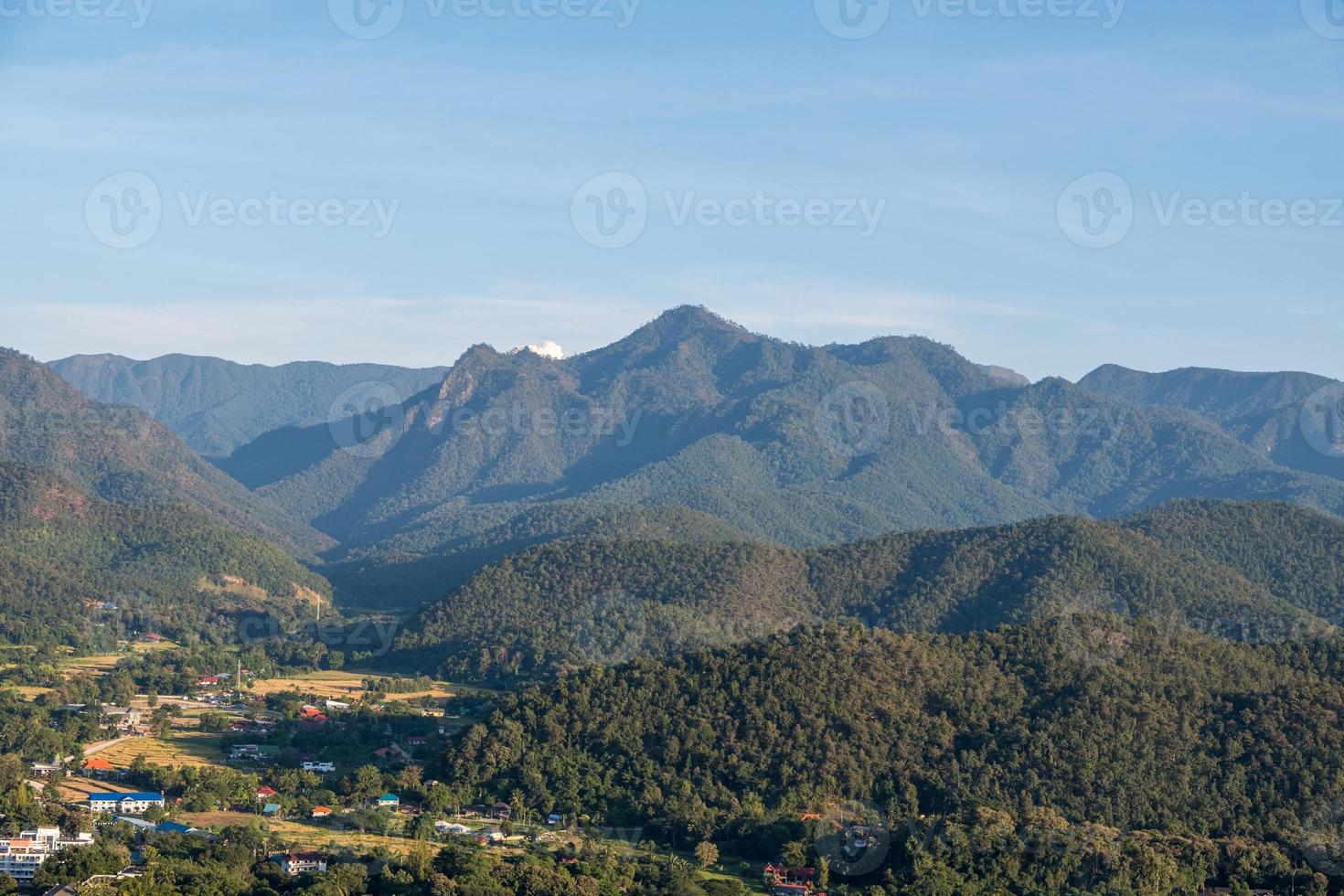 Small local town in the evening with the soft light. photo