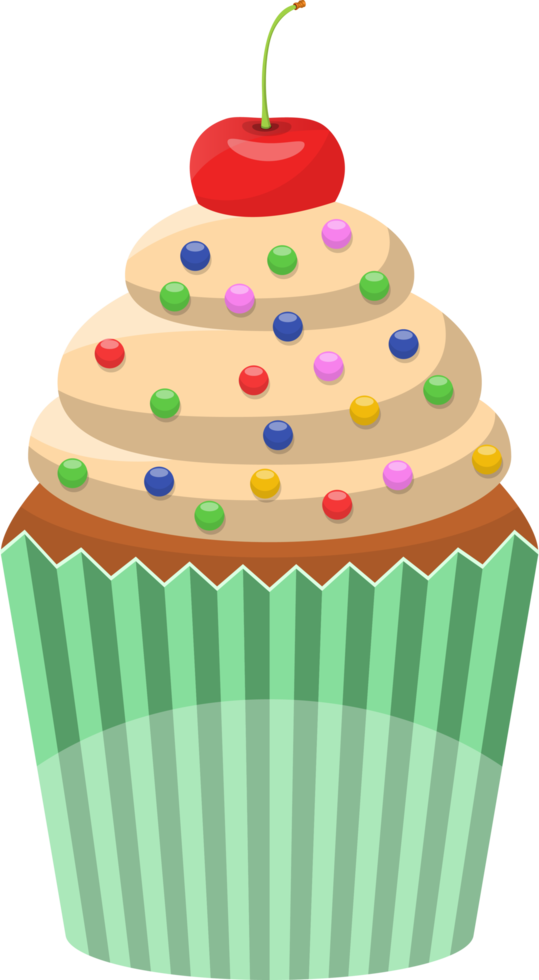 Delicious cupcake clipart design illustration png