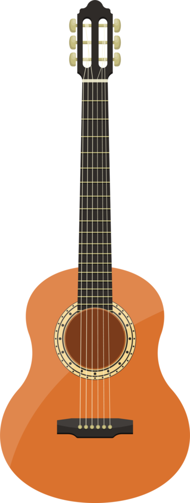 Stylish classical guitar clipart design illustration png