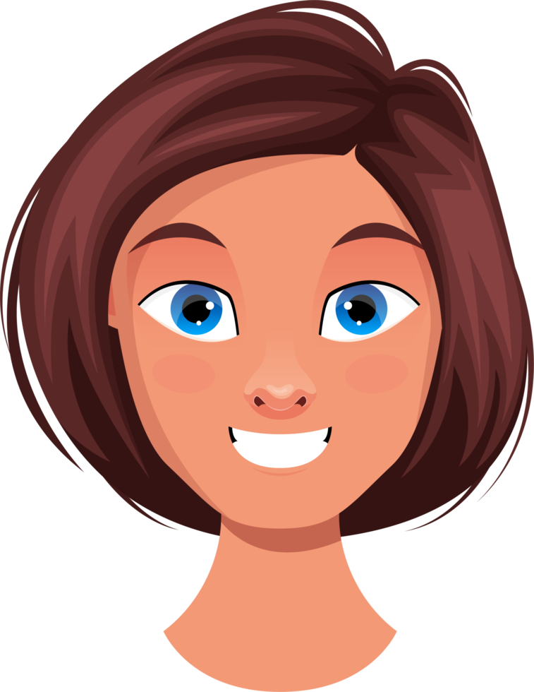 Woman face expression clipart design illustration png