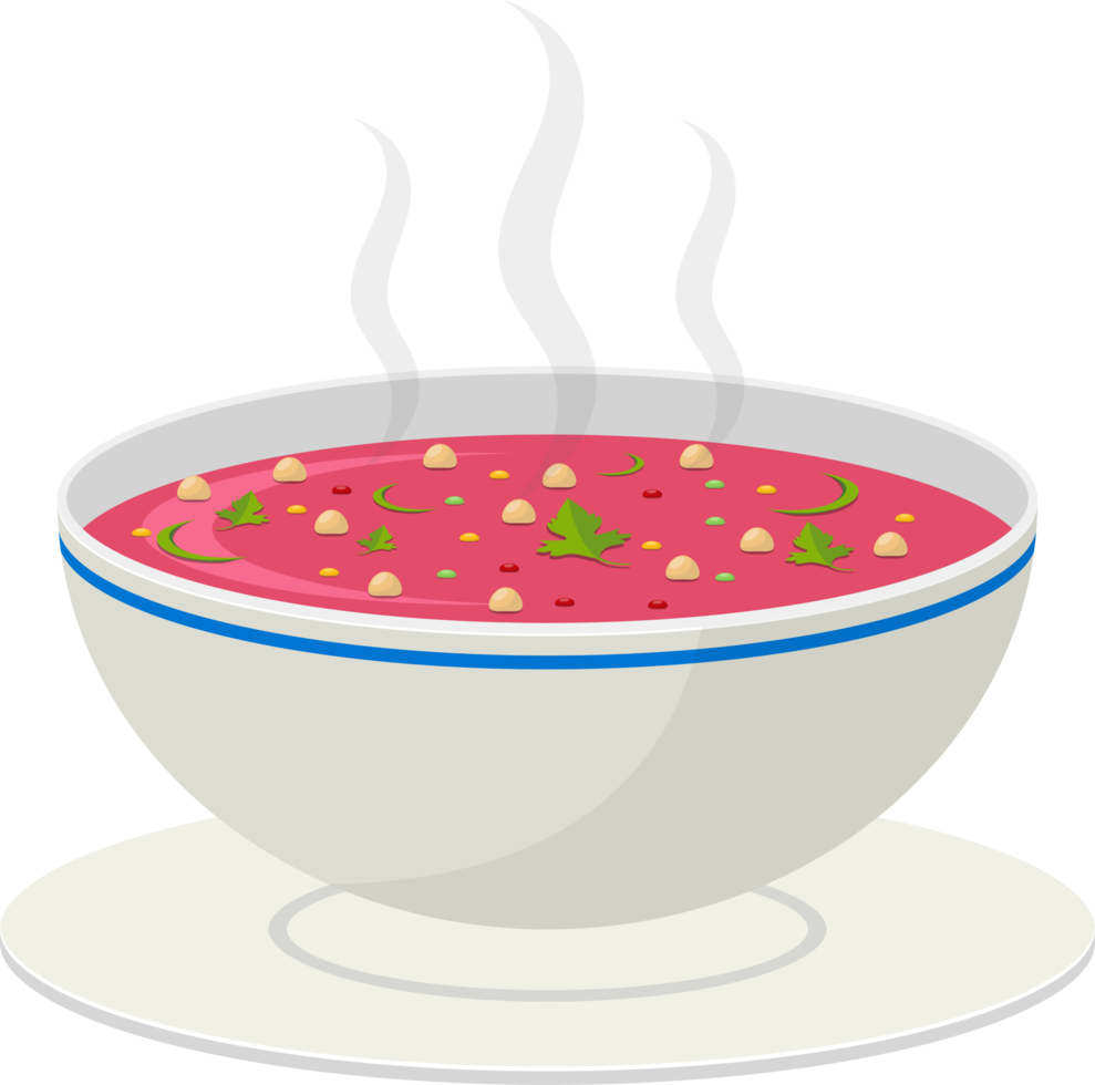 Hot vegetable soup clipart design illustration png