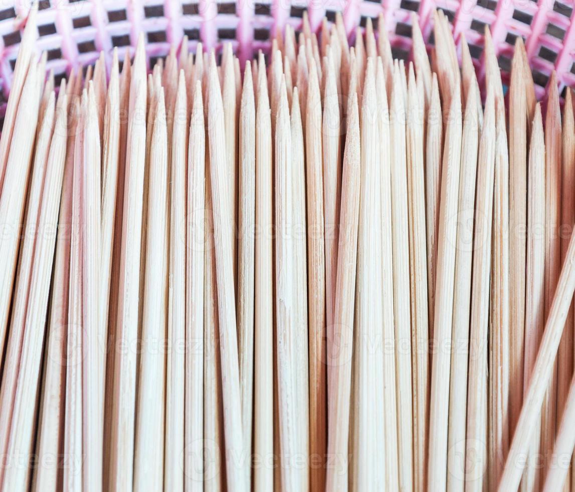 Wooden skewers pile. photo