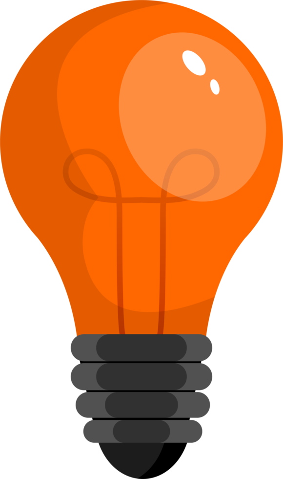 färgad glödlampa clipart design illustration png