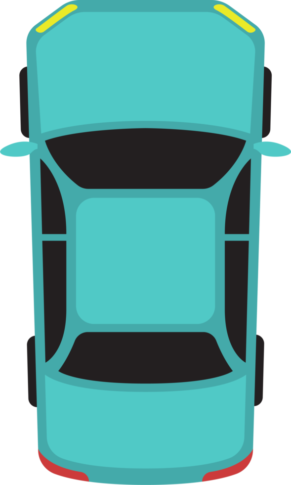 Car top view clipart design illustration png